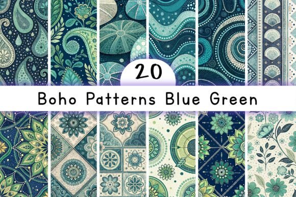 Boho Patterns Blue Green: A Comprehensive Guide to Versatile Digital Design Assets
