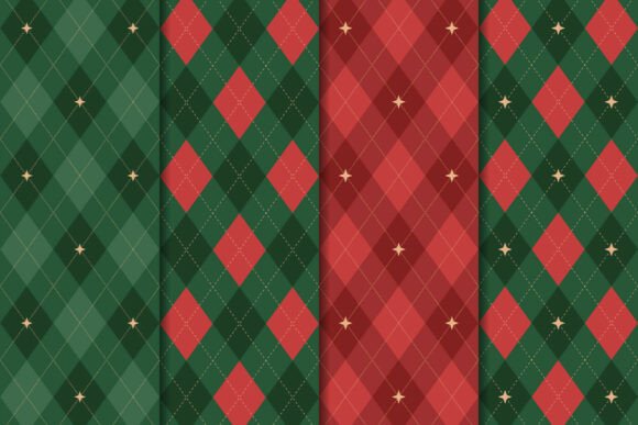 Christmas Rhombus Seamless Patterns
