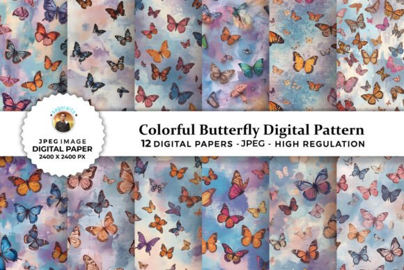 Colorful Butterfly Digital Patterns