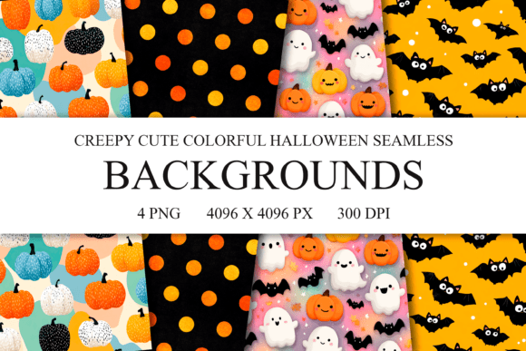 Creepy Cute Halloween Seamless Patterns