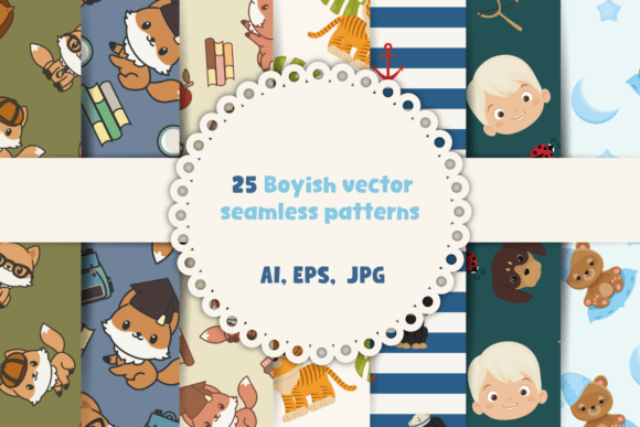 Cute Boyish Patterns: A Strategic Asset for Branding and Design Efficiency