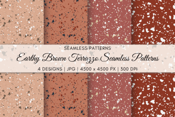 Earthy Brown Terrazzo Seamless Patterns