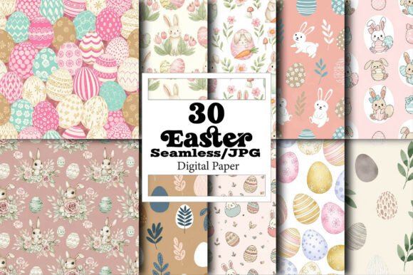 Easter Digital Seamless Patterns