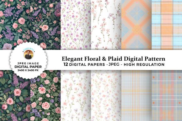 Elegant Floral Plaid Digital Patterns: Elevating Your Craft Projects with Timeless Design