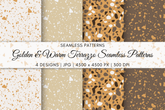 Golden Warm Terrazzo Seamless Patterns