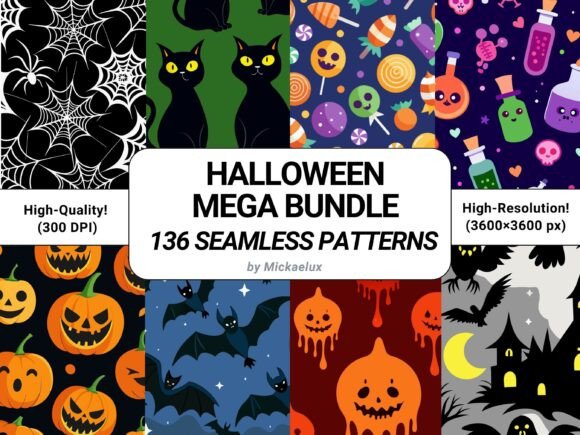 Halloween BUNDLE, Seamless Patterns