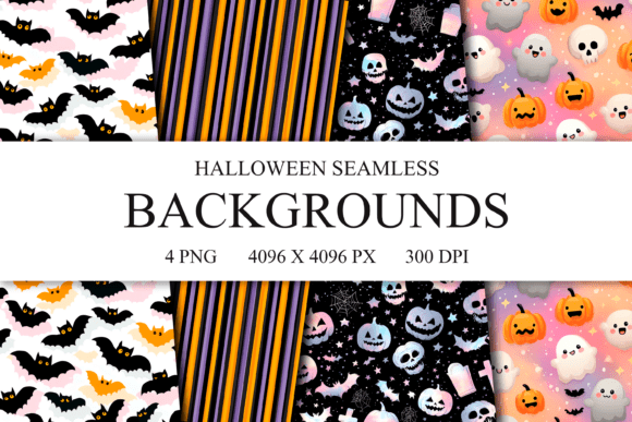 Spooky Cute Halloween Seamless Patterns