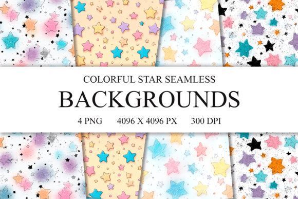 Unlocking Creativity with 4 Colorful Star Seamless Patterns PNG